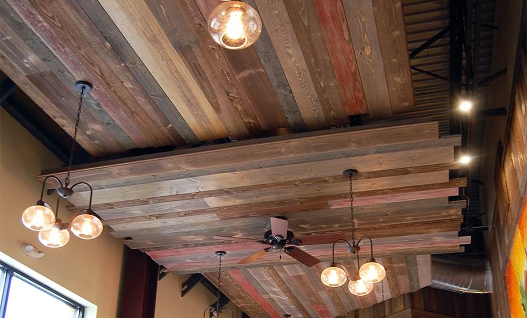 Weathered Barn Wood Ceiling