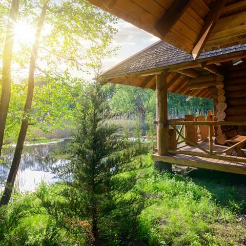 A beautiful log cabin someone built after working with a professional lumber supplier
