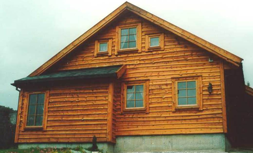 Wavy edge bevel siding on exterior of home.