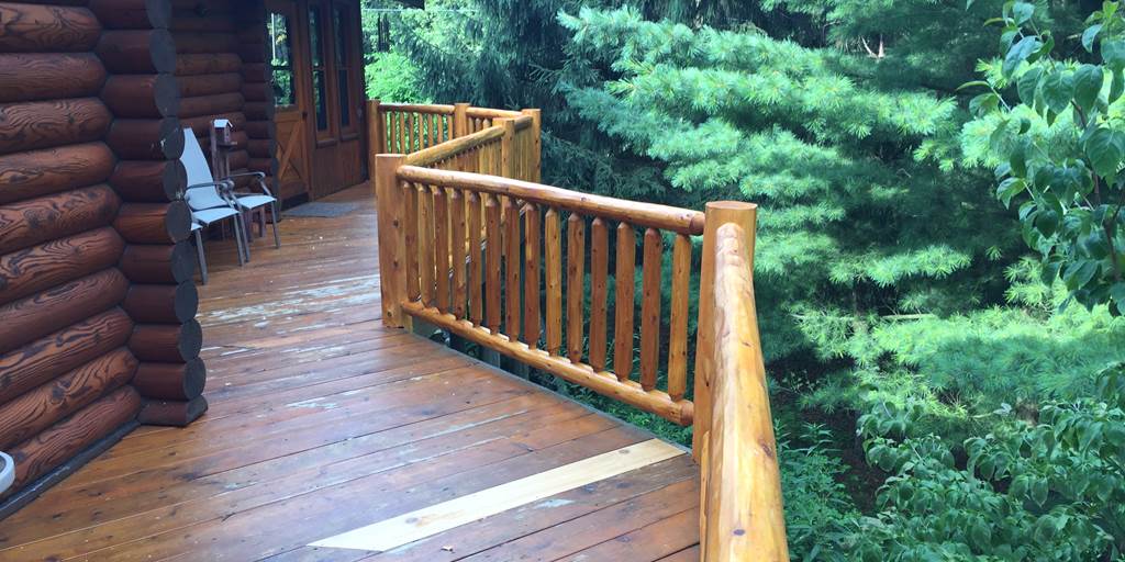 Classic cedar log railing.
