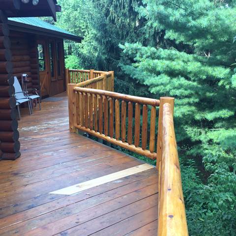 Classic cedar log railing.