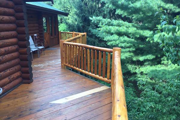 Classic cedar log railing.
