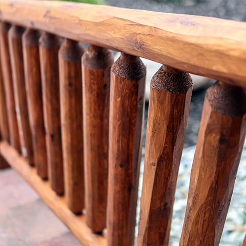 rustic cedar deck railing