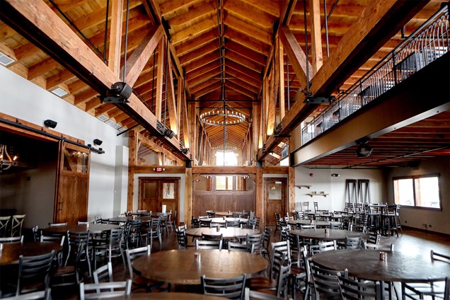 custom timber trusses in a barn