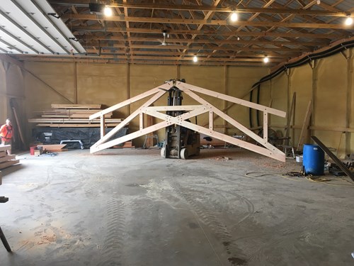 Example of a scissor truss. Timber truss manufacturers